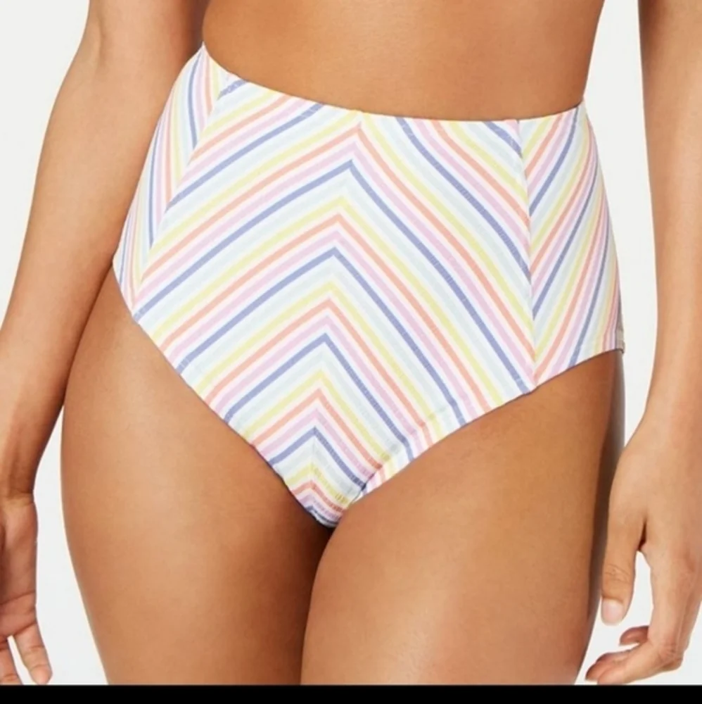 kate spade new York Beach stripe‎ bikini Bottom NWOT Large
